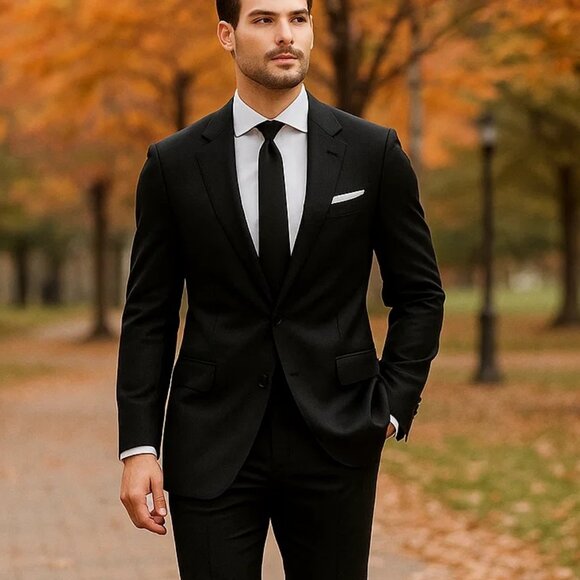 Armani Collezioni Harry Rosen 100% Wool Black Blazer Suit Jacket Coat Italy 42 R - Picture 12 of 13